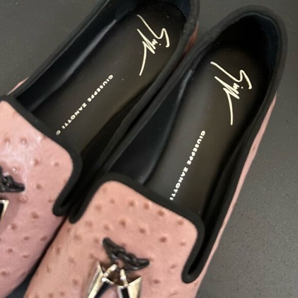 Giuseppe Zanotti Ostrich Textured Leather Slip On Stylish Loafer - Picture 7 of 13